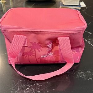 Trader Joe's Pink Insulated Lunch Bag with Top Zip